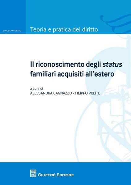 Il riconoscimento degli status familiari acquisiti all'estero - copertina