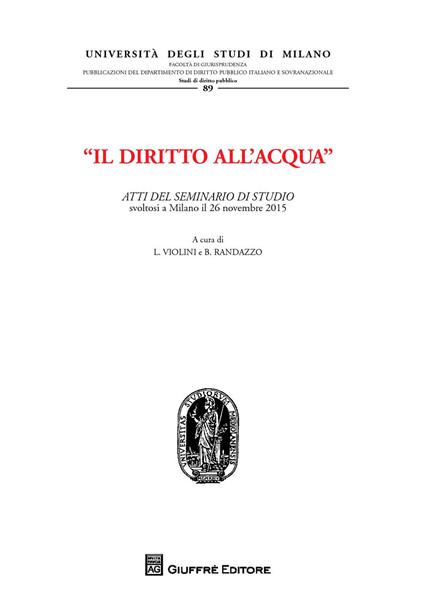 Il diritto all'acqua - copertina
