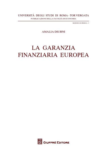 La garanzia finanziaria europea - Amalia Diurni - copertina