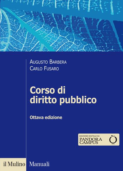 Corso di diritto pubblico - Augusto Barbera,Carlo Fusaro - copertina