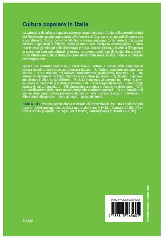 Cultura popolare in Italia. Da Gramsci all'Unesco - Fabio Dei - 2