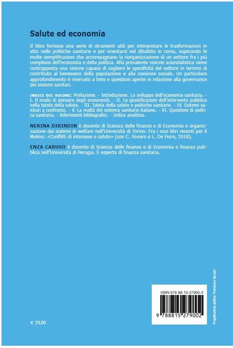 Salute ed economia. Questioni di economia e politica sanitaria - Nerina Dirindin,Enza Caruso - 2