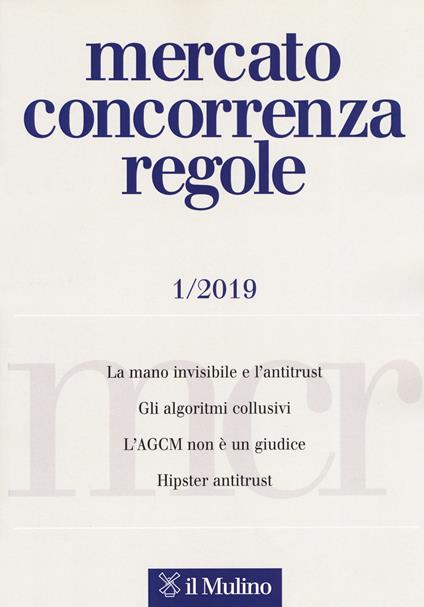 Mercato concorrenza regole (2019). Vol. 1 - copertina