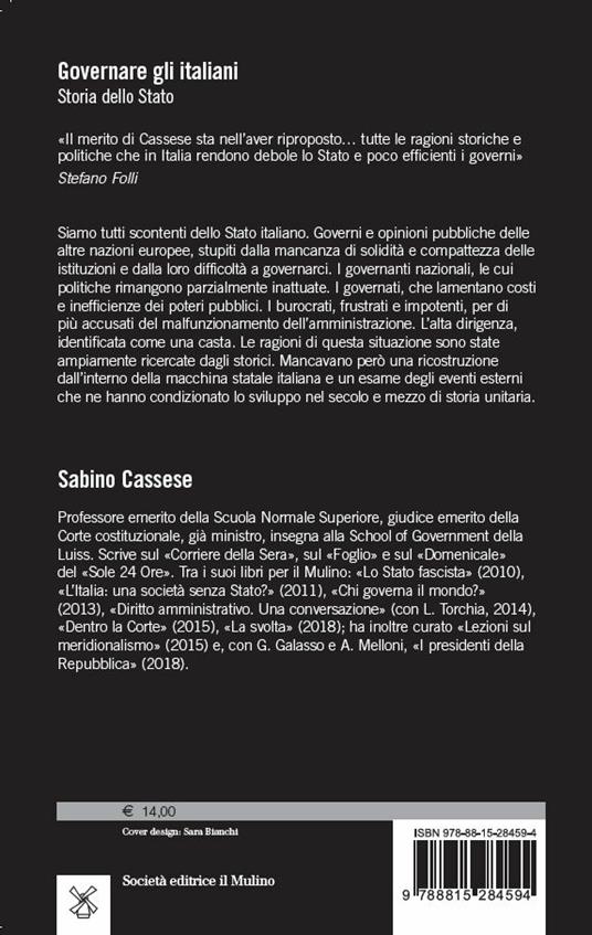 Governare gli italiani. Storia dello Stato - Sabino Cassese - 2