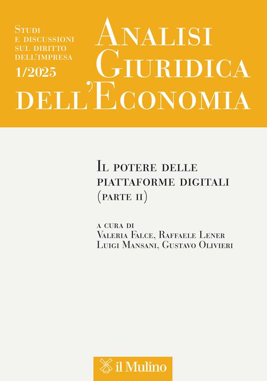Analisi giuridica dell'economia (2025). Vol. 1: Il potere delle piattaforme digitali (Parte II) - copertina
