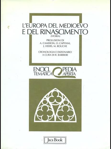 L'Europa del Medioevo e del Rinascimento (storia) - copertina