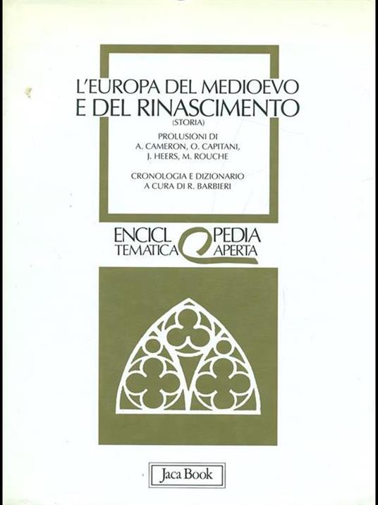 L'Europa del Medioevo e del Rinascimento (storia) - copertina