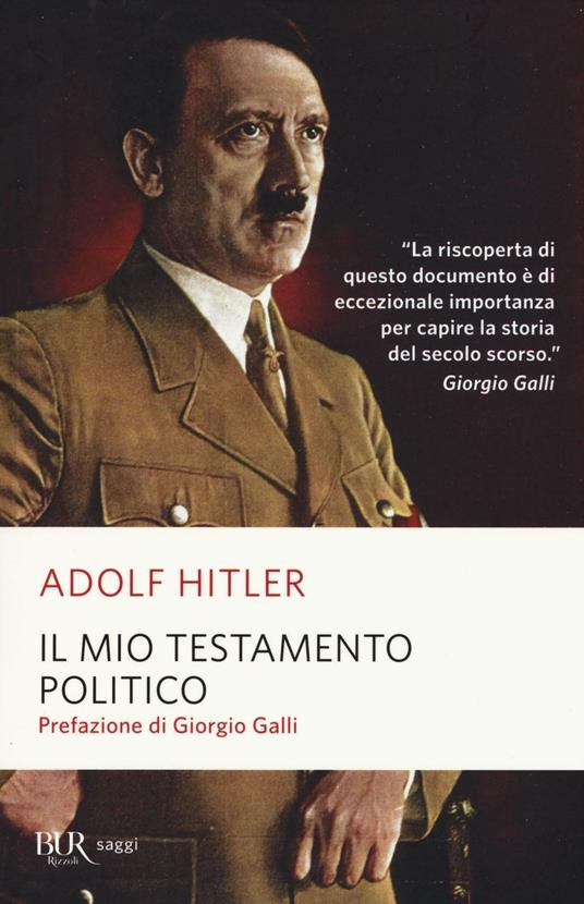 Il mio testamento politico - Adolf Hitler - copertina