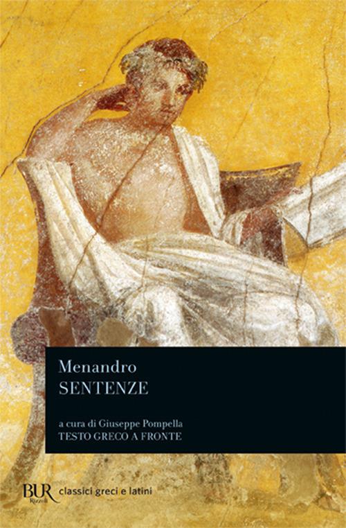 Sentenze. Testo greco a fronte - Menandro - copertina