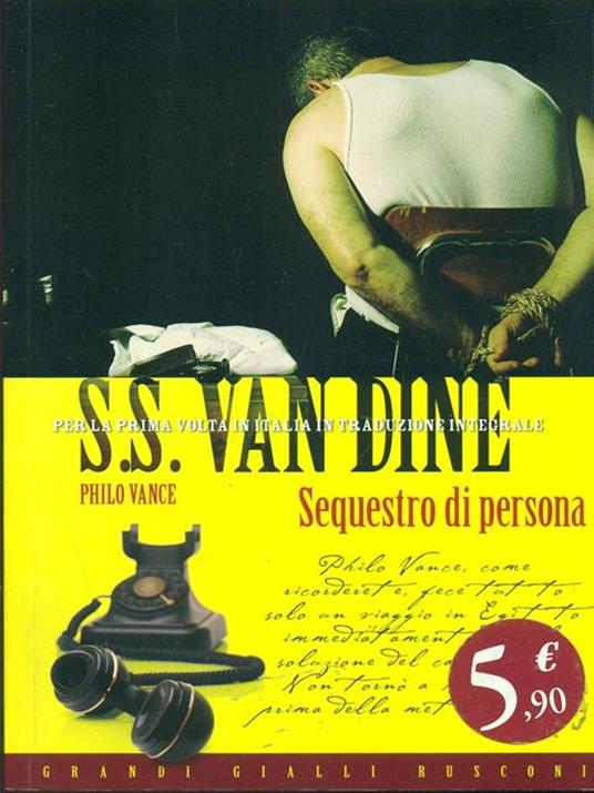Sequestro di persona - S. S. Van Dine - copertina