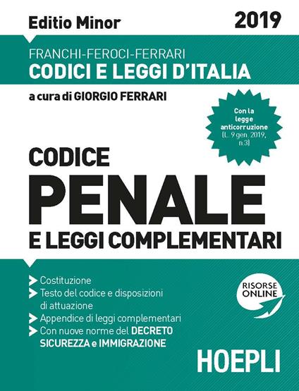 Codice penale e leggi complementari. Ediz. minore. Con espansione online - copertina