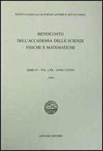 Rendiconto dell'Accademia delle scienze fisiche e matematiche. Serie IV. Vol. 62: Anno 1995.