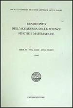 Rendiconto dell'Accademia delle scienze fisiche e matematiche. Serie IV. Vol. 63: Anno 1996.