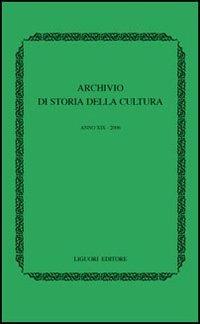 Archivio di storia della cultura (2006) - copertina