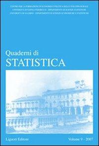 Quaderni di statistica (2007). Vol. 9 - copertina