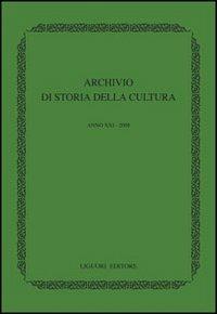 Archivio di storia della cultura (2008) - copertina