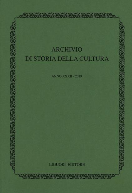 Archivio di storia della cultura (2019). Vol. 32 - copertina