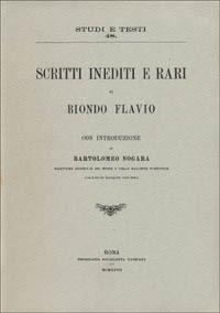 Scritti inediti e rari - Flavio Biondo - copertina
