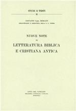 Nuove note di letteratura biblica e cristiana antica
