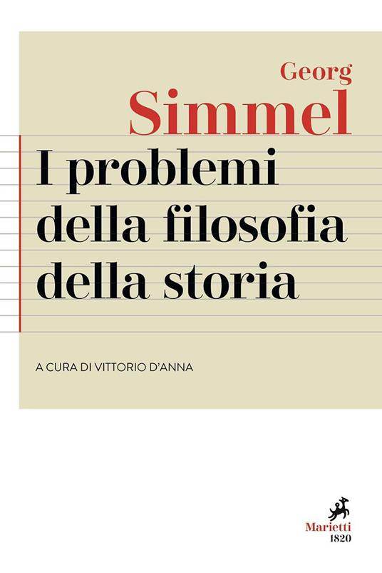I problemi della filosofia della storia - Georg Simmel - copertina