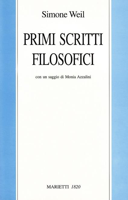 Primi scritti filosofici - Simone Weil - copertina