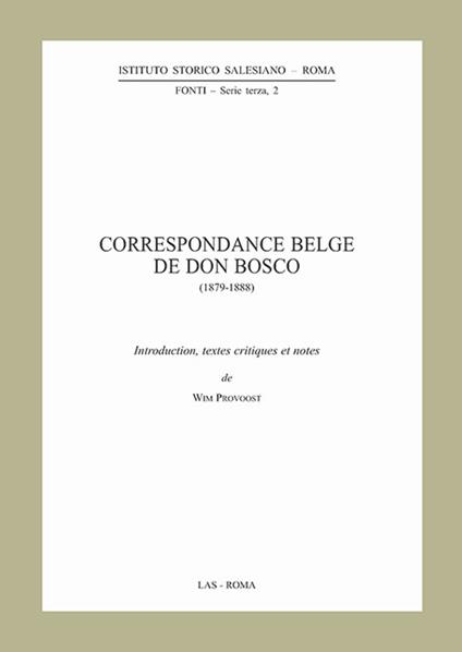 Correspondance belge de Don Bosco (1879-1888) - copertina