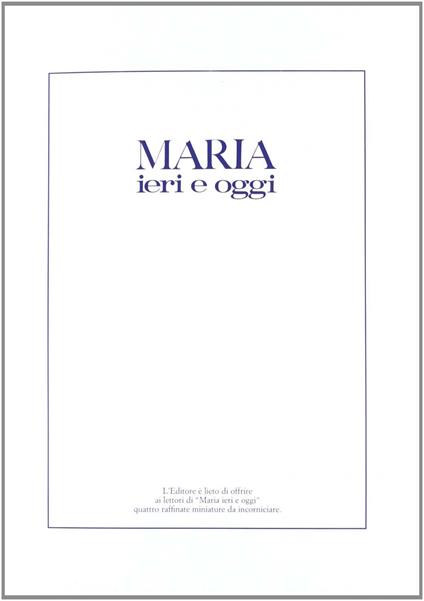 Maria ieri e oggi - copertina