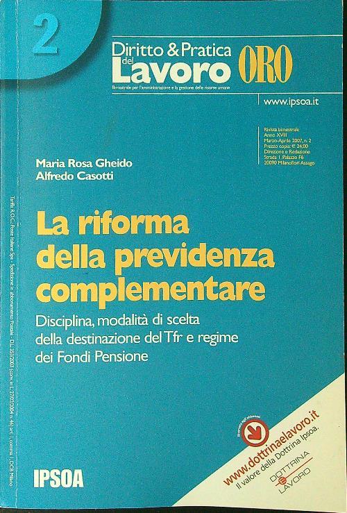 Riforma della previdenza complementare