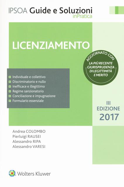 Licenziamento. Con Contenuto digitale per download e accesso online - Andrea Colombo,Pierluigi Rausei,Alessandro Ripa - copertina