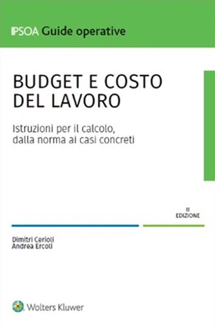 Budget e costo del lavoro. Istruzioni per il calcolo, dalla norma ai casi concreti - Dimitri Cerioli,Andrea Ercoli - ebook