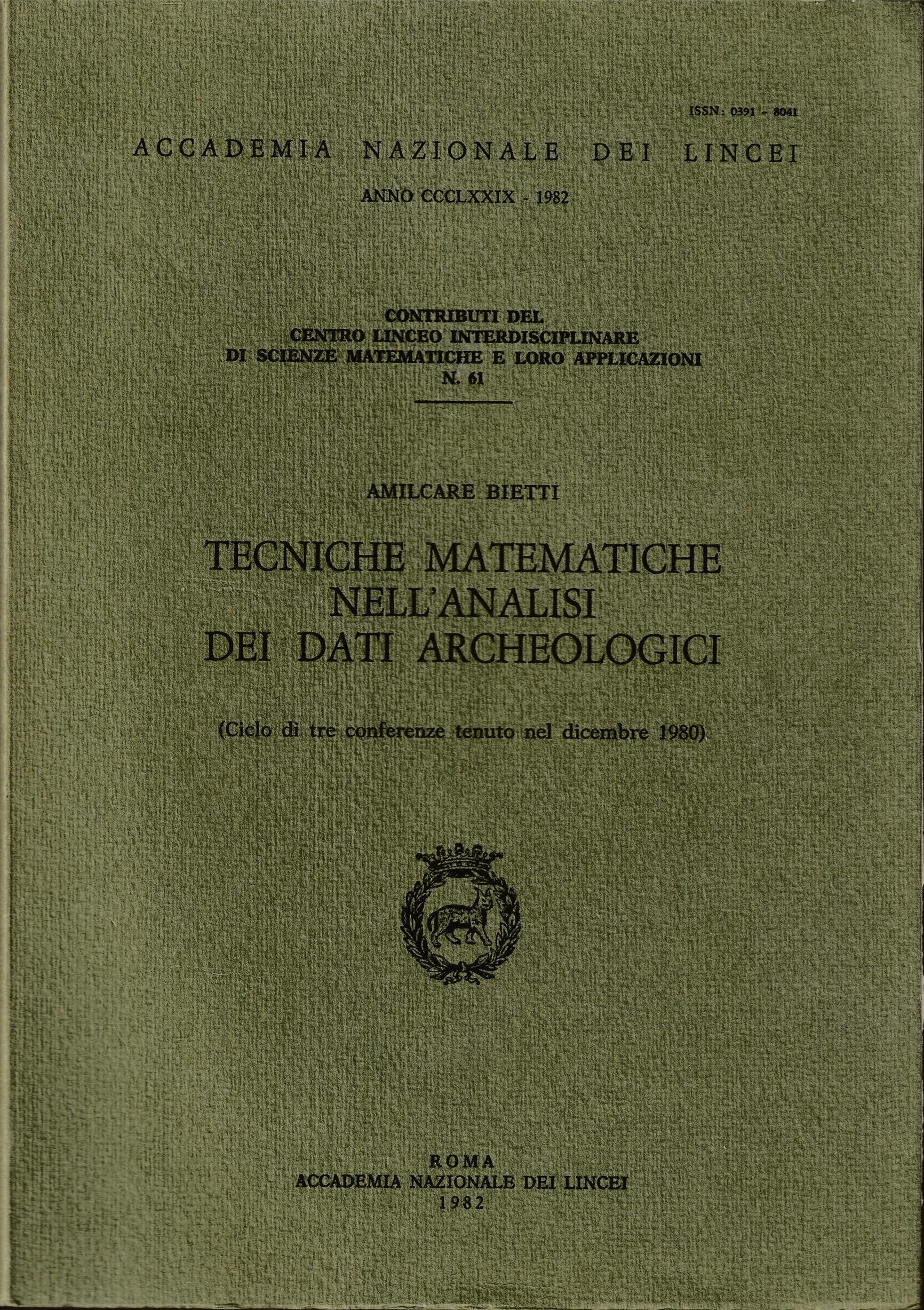 Tecniche matematiche nell'analisi dei dati archeologici