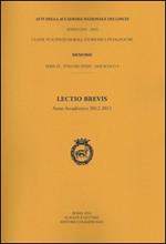 Lectio brevis (anno accademico 2012-2013)