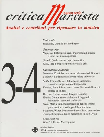 Critica marxista (2013) vol: 3-4 - copertina