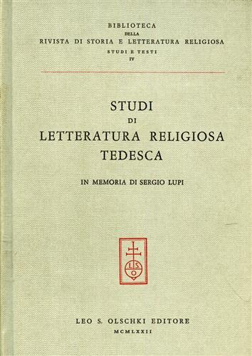 Studi di letteratura religiosa tedesca in memoria di Sergio Lupi - copertina
