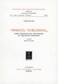 Nniccu Furcedda: farsa pastorale del XVIII secolo in vernacolo salentino - Girolamo Bax - copertina