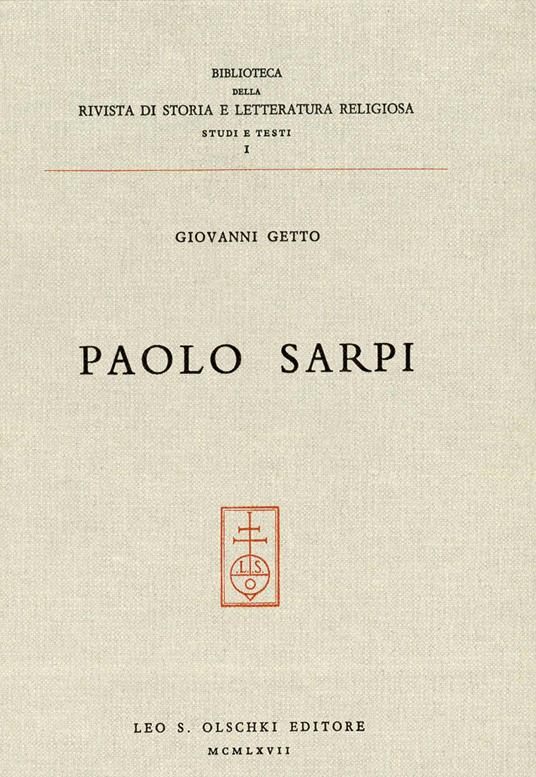 Paolo Sarpi - Giovanni Getto - copertina