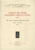 Corpus dei papiri filosofici greci e latini. Testi e lessico nei papiri di cultura greca e latina. Vol. 1/1: Autori noti