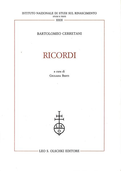 Ricordi - Bartolomeo Cerretani - copertina