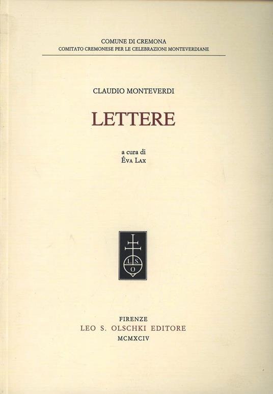 Lettere - Claudio Monteverdi - copertina