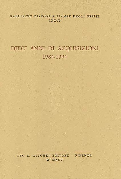 Dieci anni di acquisizioni (1984-1994) - copertina