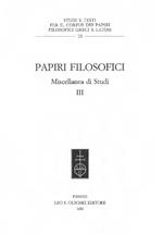 Papiri filosofici. Miscellanea di studi. Vol. 3