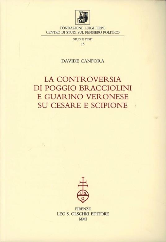 La controversia di Poggio Bracciolini e Guarino Veronese su Cesare e Scipione - Davide Canfora - copertina