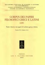 Corpus dei papiri filosofici greci e latini. Testi e lessico nei papiri di cultura greca e latina. Vol. 4/1: Indici (1/1)