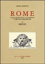 Rome. A bibliography from the invention of printing through 1899. Vol. 4: Indices