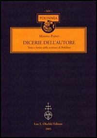 Dicerie dell'autore. Temi e forme della scrittura di Bufalino - Marina Paino - copertina