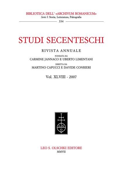 Studi secenteschi. Vol. 48 - copertina