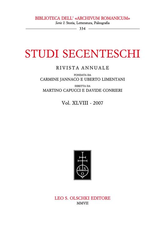 Studi secenteschi. Vol. 48 - copertina