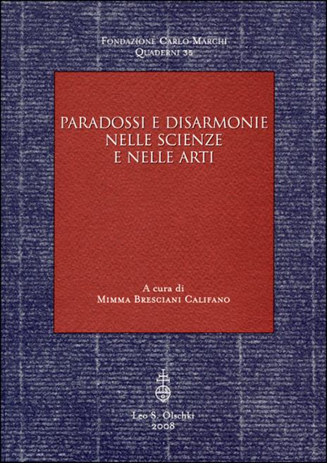 Paradossi e disarmonie nelle scienze e nelle arti - copertina