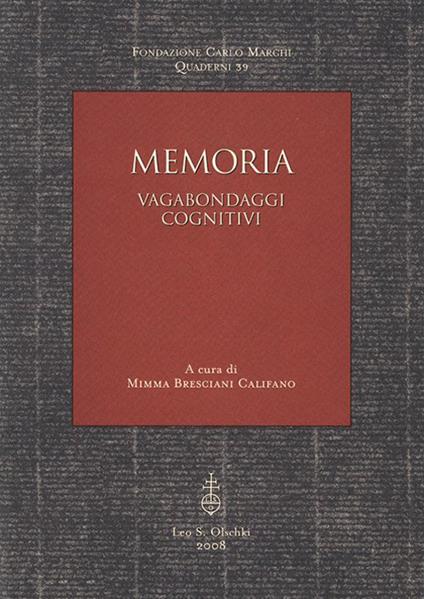 Memoria. Vagabondaggi cognitivi - copertina