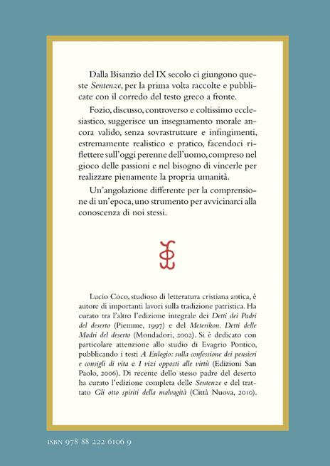 Sentenze morali. Testo greco a fronte - Fozio - 4